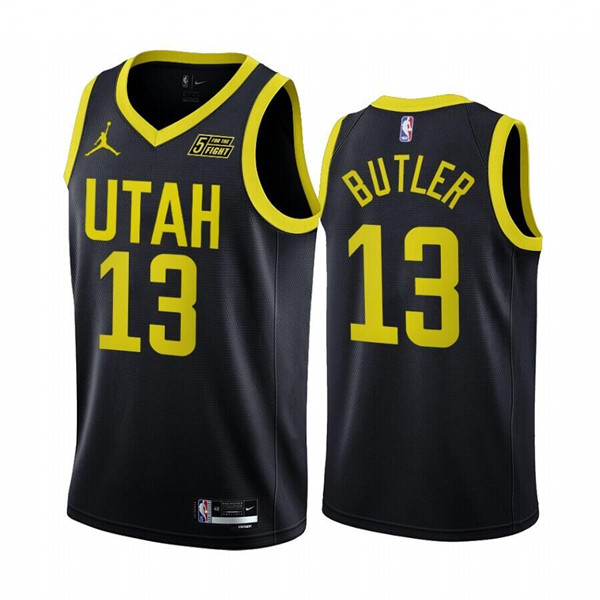 Men's Utah Jazz #13 Jared Butler 2022/23 Black Statement Edition Stitched Basketball Jersey